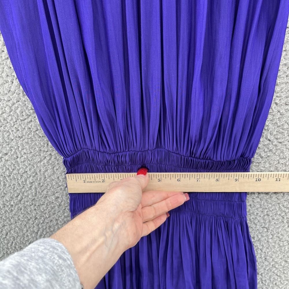 Ramy Brook Dress Womens Large Purple Pleated Halter Blouson Mini Party Cocktail - Picture 6 of 13